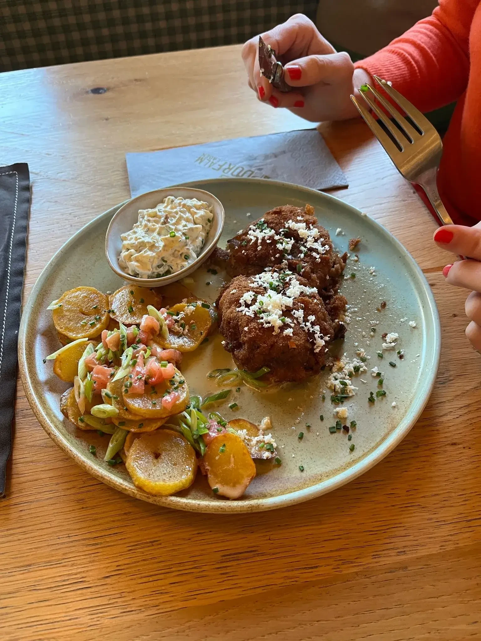 Backfleisch mit Kartoffelsalat 