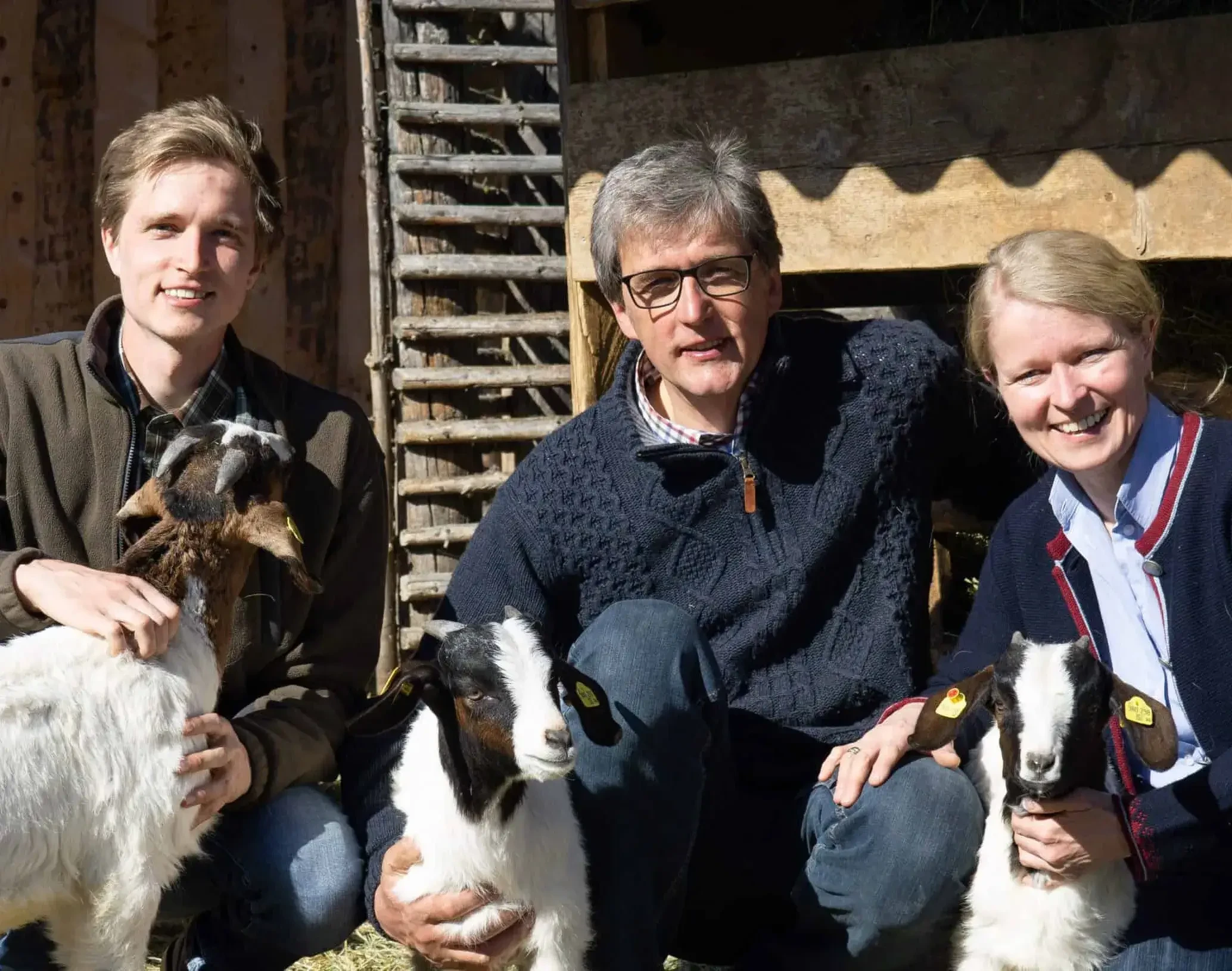 Familie Gruber mit Ziegen 